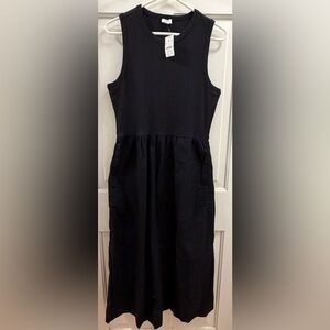 J. Crew Black Midi Dress